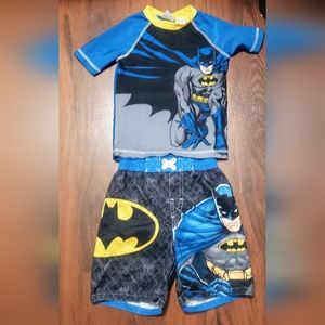 Batman Swim Trunks and Rash Guard/Swim Shirt Size 3t